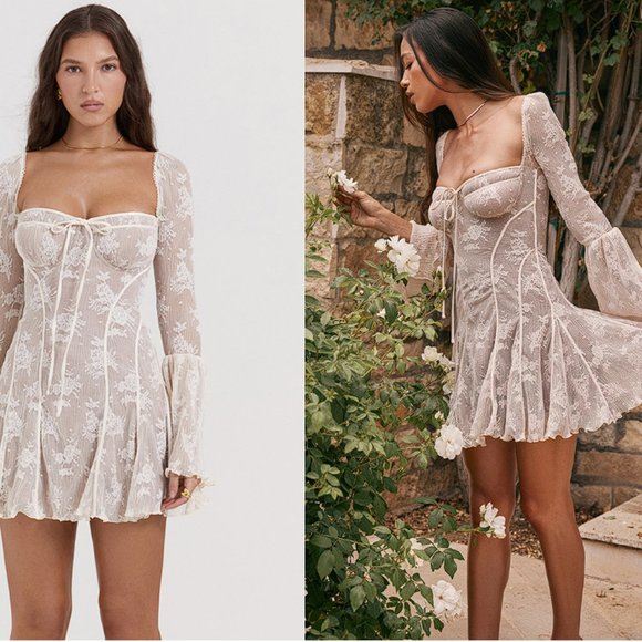 House of CB 'Analissa' Vintage Cream Lace Corset Dress NWOT - Picture 4 of 11